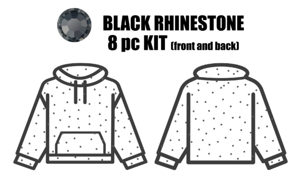 Black Rhinestone 8 pc. Kit